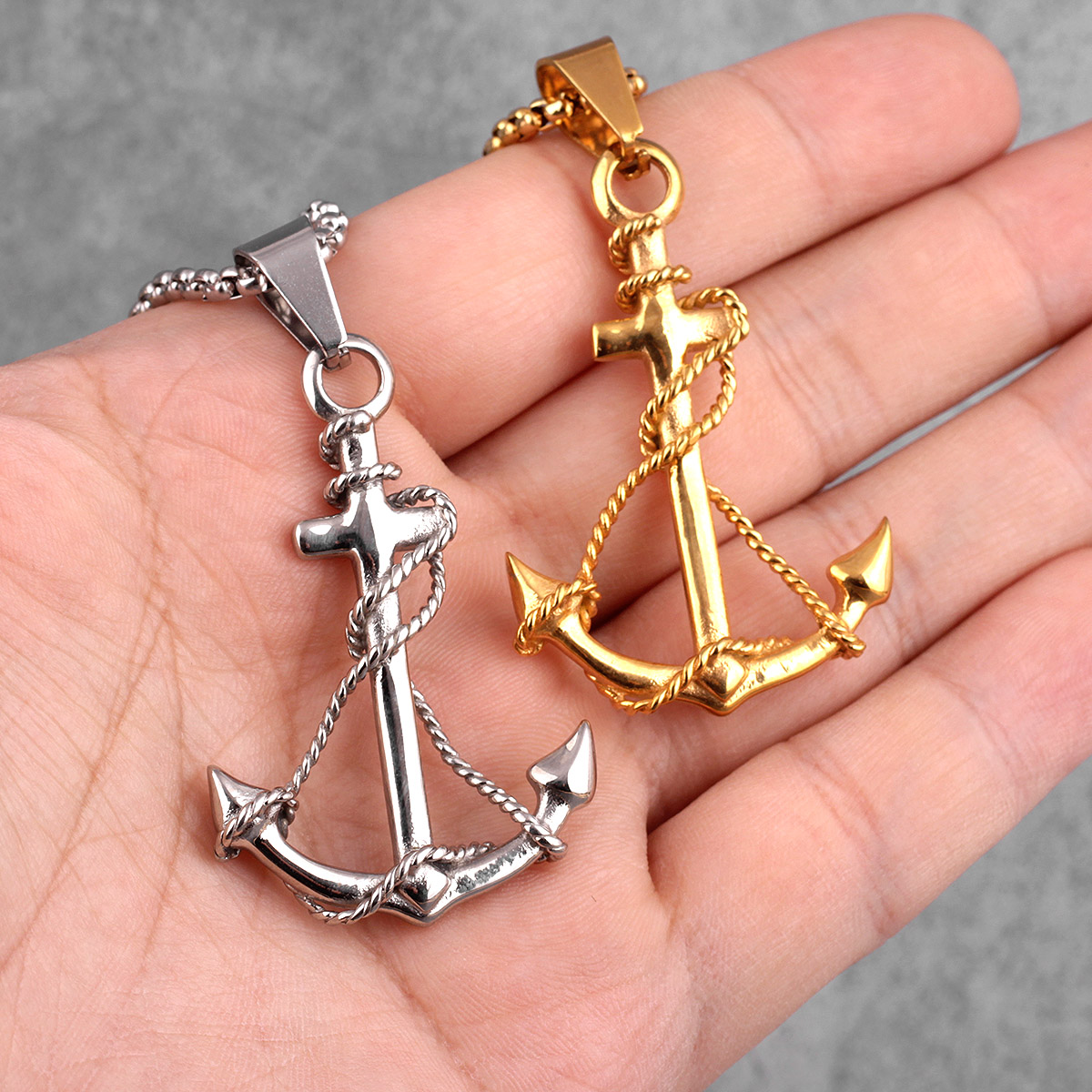 Golden Silver Color Anchor Men - Battle Rope Anchor ulasan dan harga