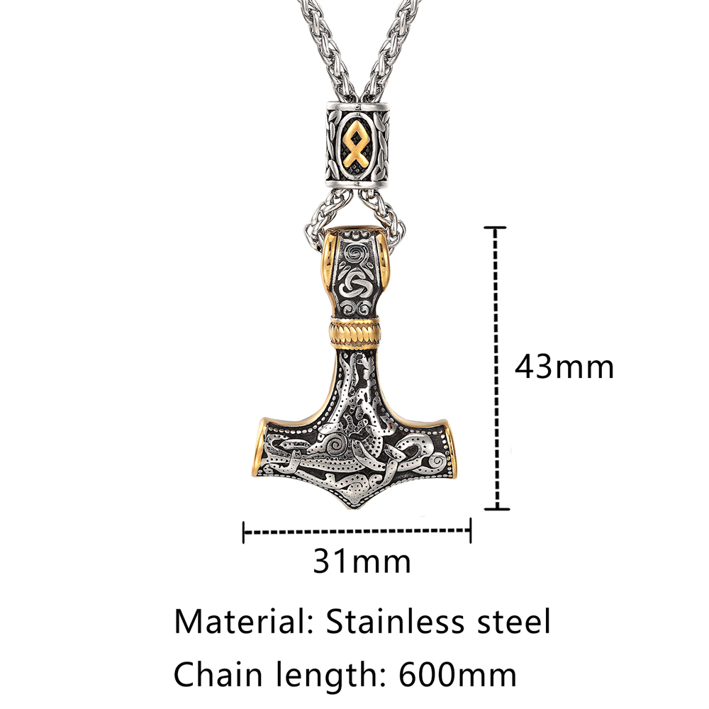 Gold Plated Norse Runes Beads  - Battle Rope Anchor ulasan dan harga